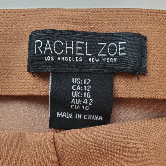 NWT RACHEL ZOE SZ 12 Women's Leggings Pull-on Pant w/Ankle Zip in Brown - Picture 3 of 7
